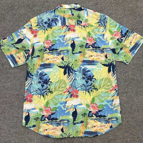 Tommy Bahama Shirt Men's Medium Multicolor Tropical Print Hawaiian Button-Up - Picture 4 of 9